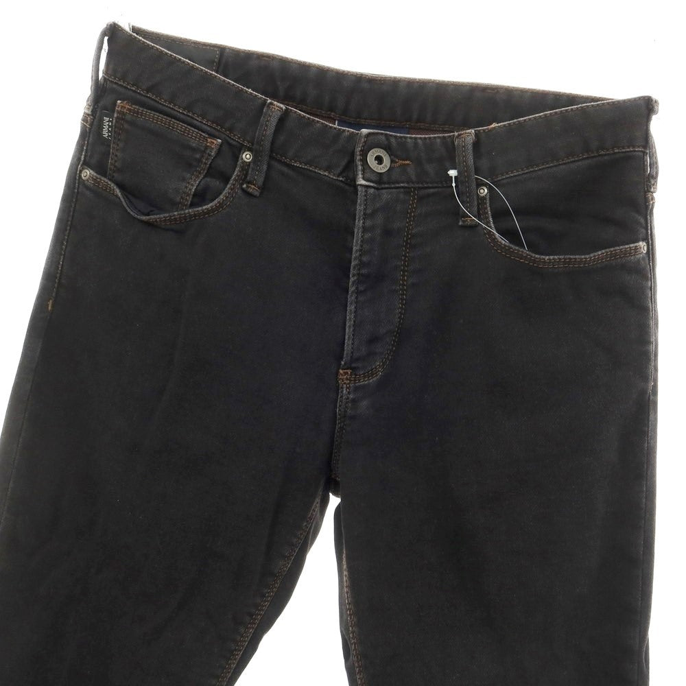 【中古】アルマーニ ジーンズ ARMANI JEANS ジャージー デニムパンツ ジーンズ ブラック系【 29 】【 状態ランクC 】【 メンズ 】