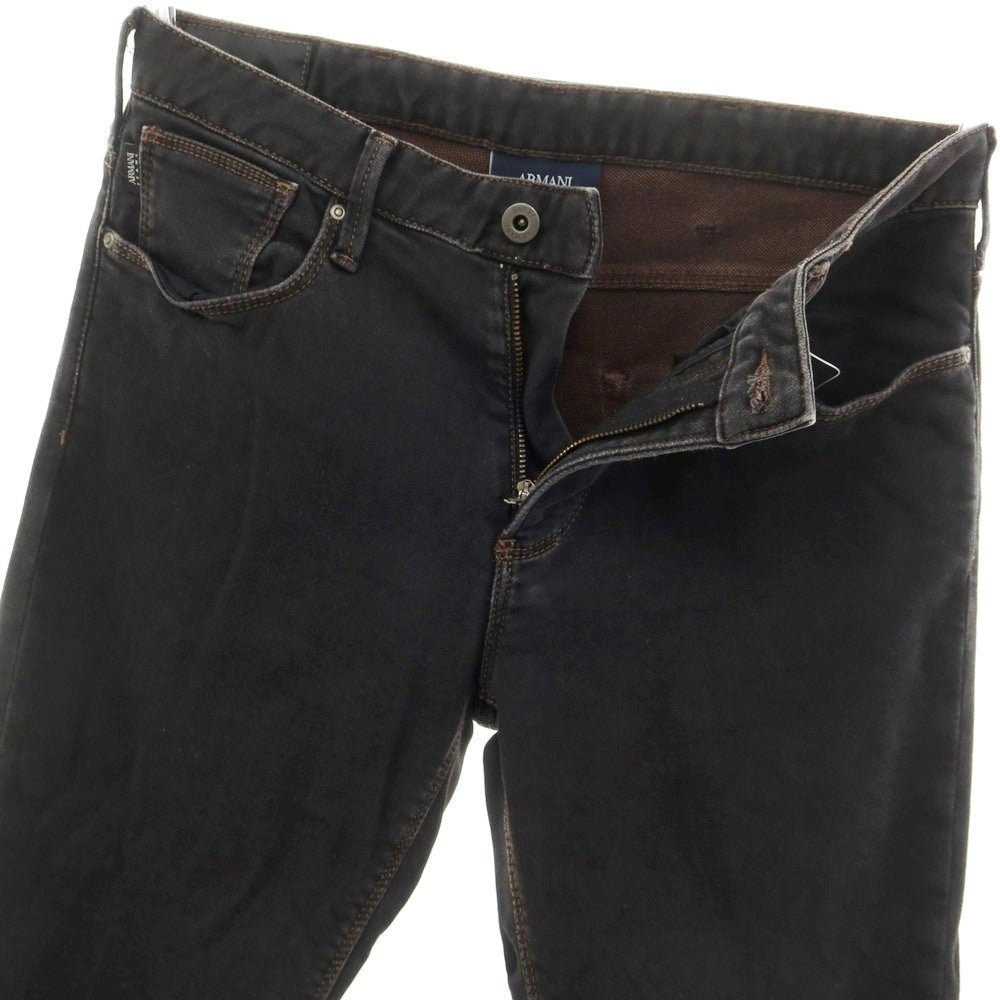 【中古】アルマーニ ジーンズ ARMANI JEANS ジャージー デニムパンツ ジーンズ ブラック系【 29 】【 状態ランクC 】【 メンズ 】