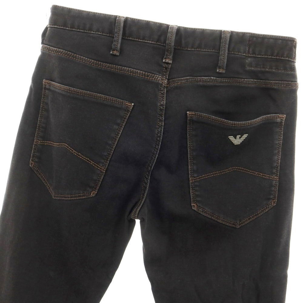 【中古】アルマーニ ジーンズ ARMANI JEANS ジャージー デニムパンツ ジーンズ ブラック系【 29 】【 状態ランクC 】【 メンズ 】