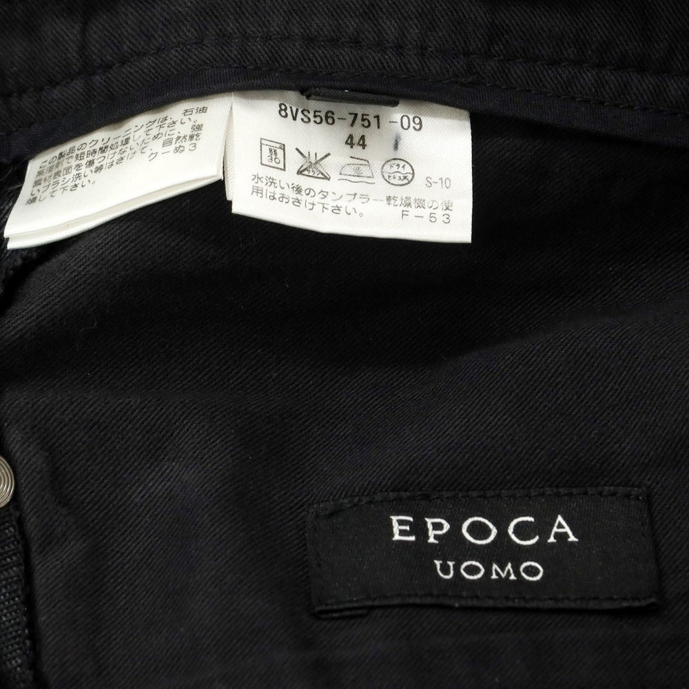 【中古】エポカウォモ EPOCA UOMO コーティングコットン 5ポケットパンツ ブラック【 44 】【 状態ランクC 】【 メンズ 】