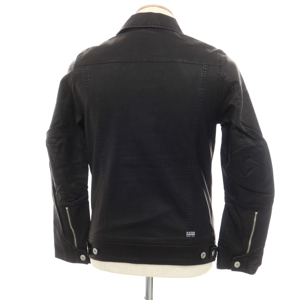 【中古】【未使用】ジースターロウ G-STAR RAW レーヨンポリエステル フェイクレザー ジップアップ ブルゾン ブラック【 XS 】【 状態ランクS 】【 メンズ 】 [EPD]