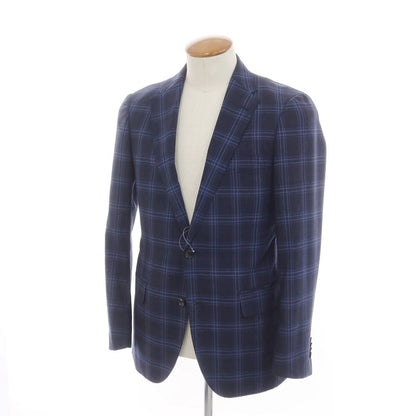 [Used] Simplicite Wool Check Tailored Jacket Navy [46] [Condition Rank B] ​​[Men&