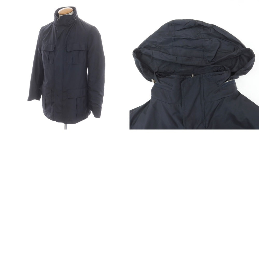 [Used] LARDINI reversible flex cotton casual jacket, off-white x navy x dark brown [48] [Condition rank B] ​​[Men&