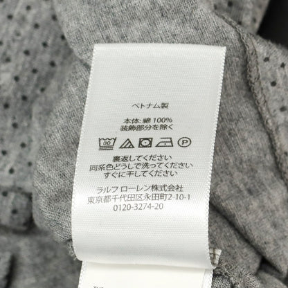 【中古】ラルフローレン RALPH LAUREN コットン ドット柄 半袖ポロシャツ グレー【 M 】【 状態ランクB 】【 メンズ 】