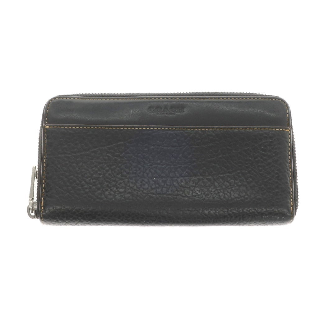 [Used] Coach Leather Round Zip Long Wallet Black [Condition Rank B] ​​[Men&