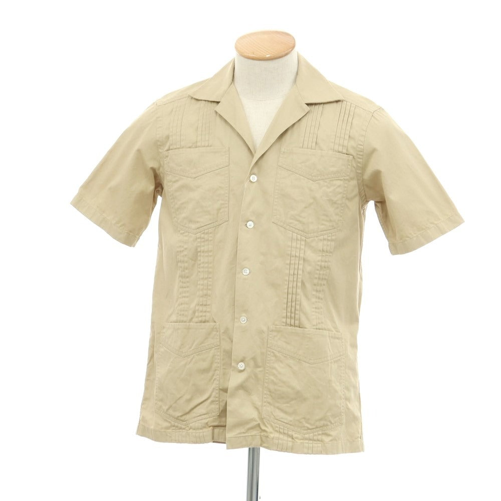 [Used] Bagutta Cotton Open Collar Short Sleeve Shirt Beige [Size XS] [BEI] [S/S] [Condition Rank B] ​​[Men&