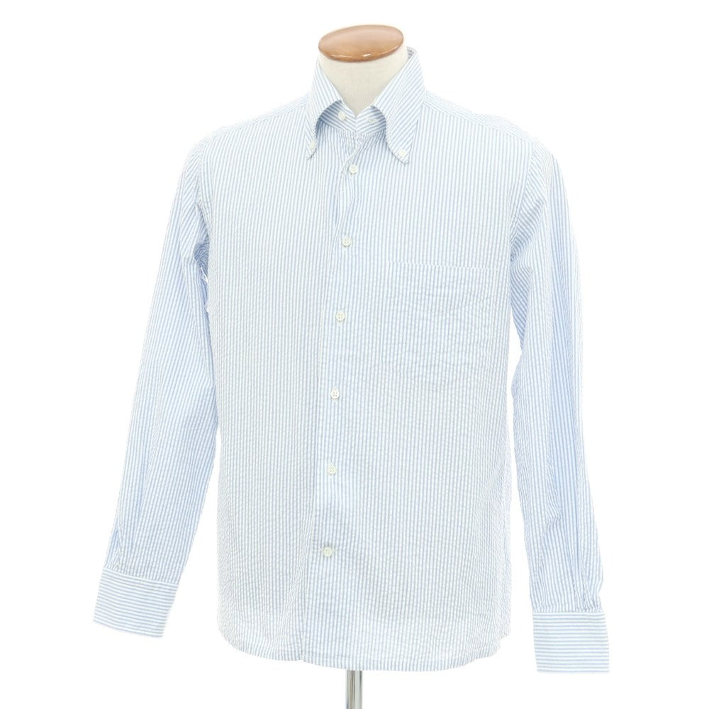 [Used] GUY ROVER Cotton Soccer Button-down Casual Shirt White x Light Blue [Size M] [BLU] [S/S] [Condition Rank B] ​​[Men&