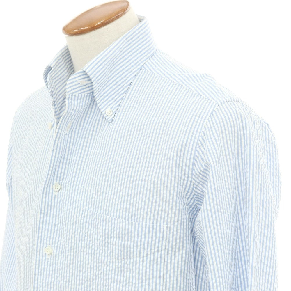 [Used] GUY ROVER Cotton Soccer Button-down Casual Shirt White x Light Blue [Size M] [BLU] [S/S] [Condition Rank B] ​​[Men&