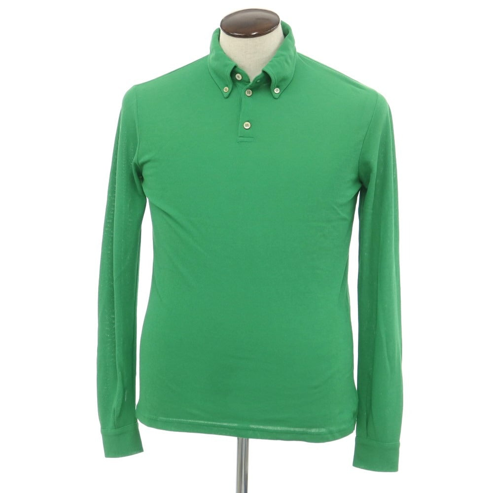 [Used] ZANONE Cotton Button-down Long Sleeve Polo Shirt Green [Size 50] [GRN] [S/S] [Condition Rank B] ​​[Men&