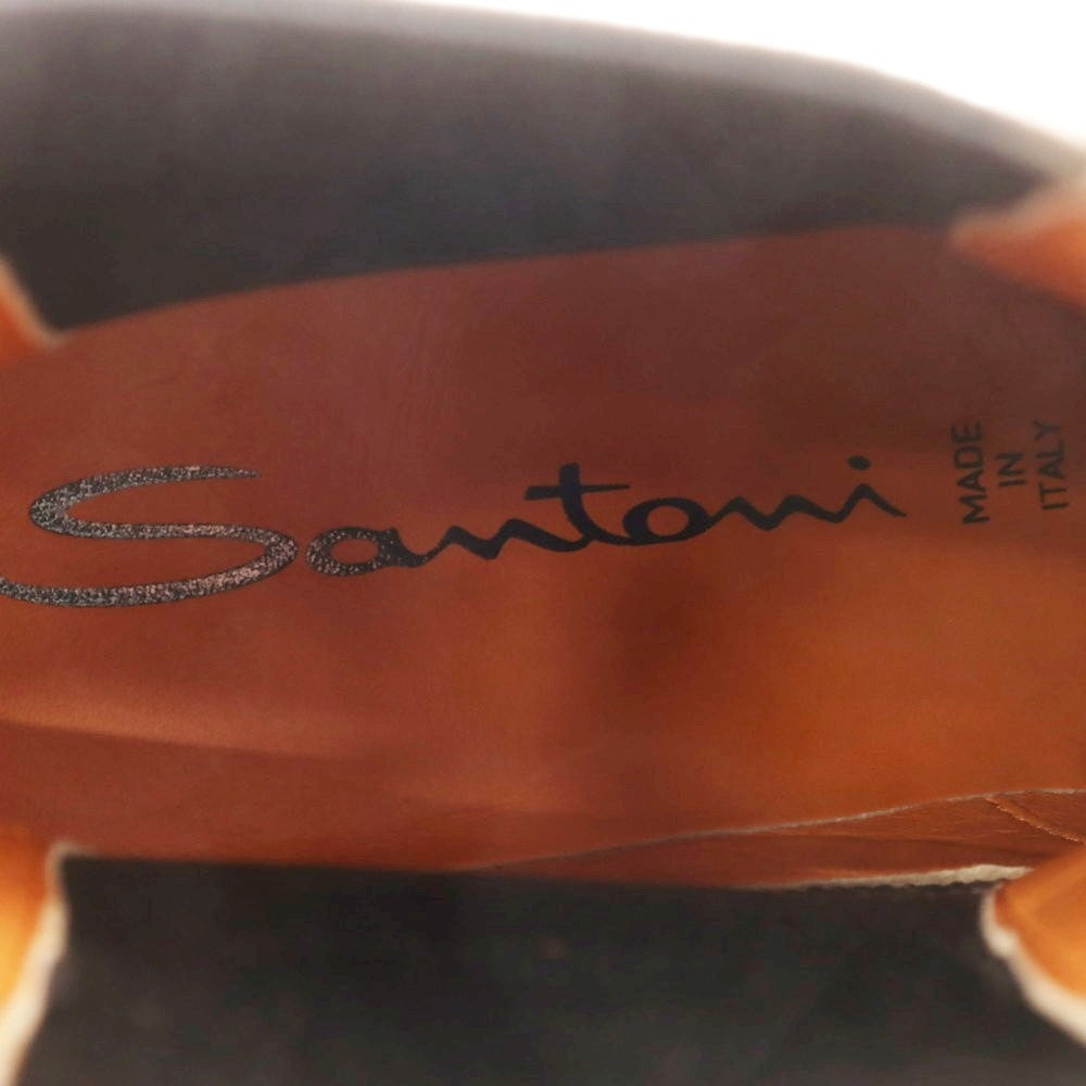 【中古】【未使用】サントーニ Santoni レザー サイドゴア ブーツ ブラウン【 5 1/2 】【 状態ランクS 】【 メンズ 】