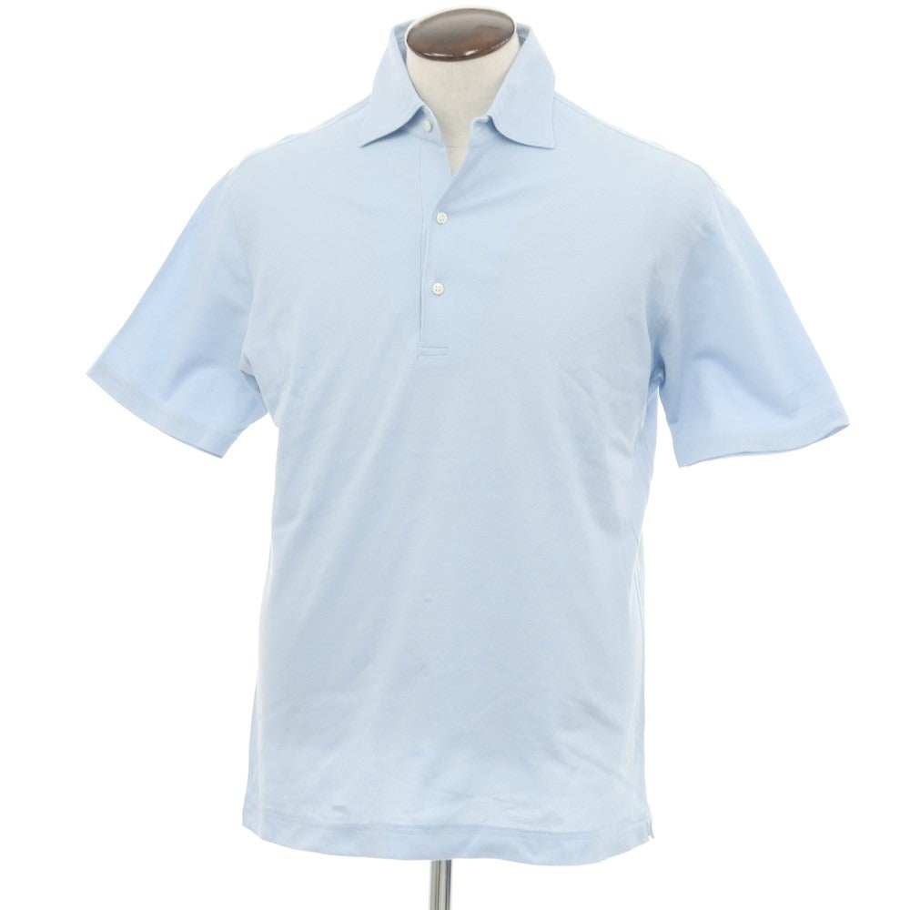 [Used] ORIAN Cotton short-sleeved polo shirt, light blue [Size L] [BLU] [S/S] [Condition C] [Men&