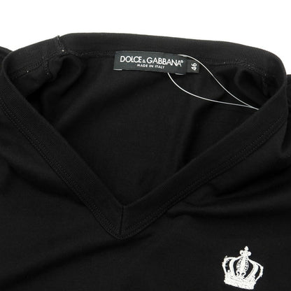 [Used] Dolce &amp;amp; Gabbana DOLCE&amp;amp;GABBANA Cotton V-neck short-sleeve T-shirt Black [Size 46] [BLK] [S/S] [Condition Rank B] ​​[Men&