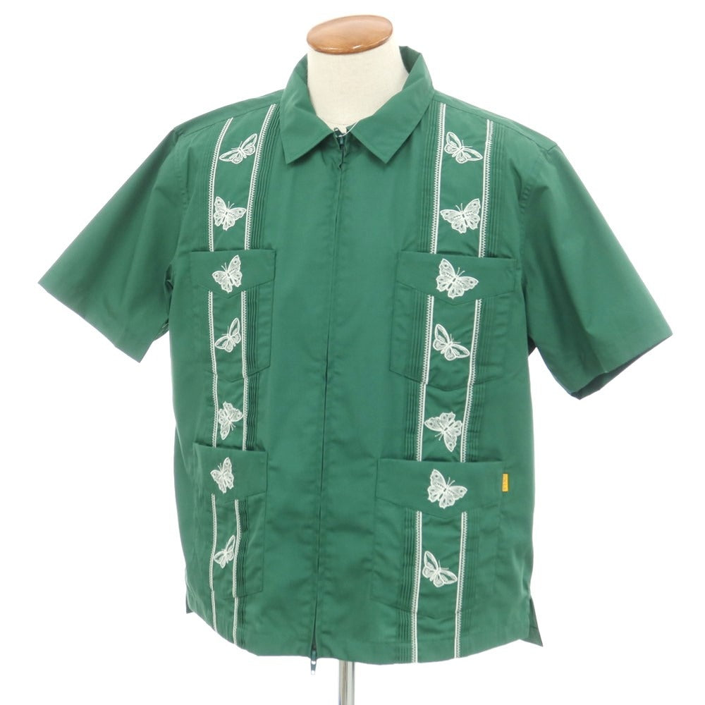 [Used] [Unused] UNION 2024 Spring/Summer Polyester Cotton Zip-up Short Sleeve Shirt Green x White [Size 2/M] [GRN] [S/S] [Condition Rank S] [Men&