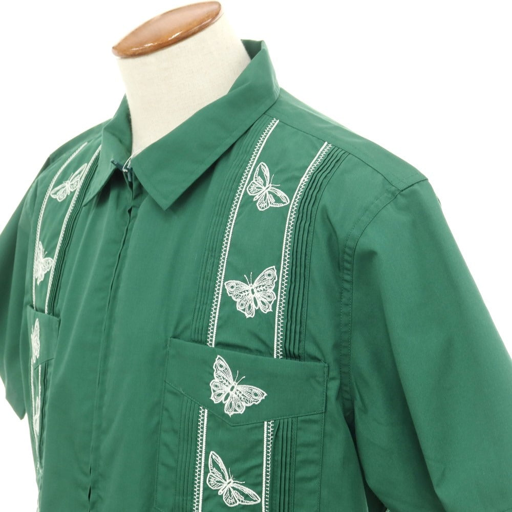 [Used] [Unused] UNION 2024 Spring/Summer Polyester Cotton Zip-up Short Sleeve Shirt Green x White [Size 2/M] [GRN] [S/S] [Condition Rank S] [Men&