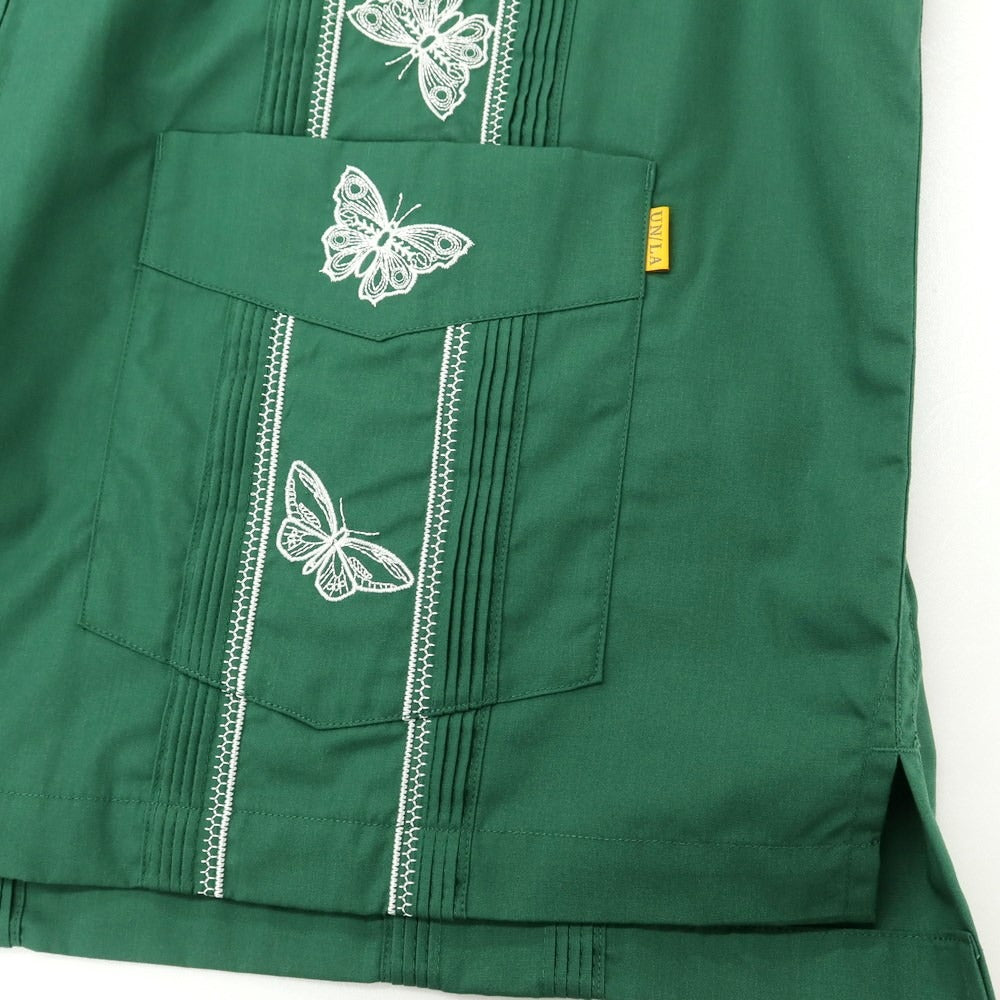 [Used] [Unused] UNION 2024 Spring/Summer Polyester Cotton Zip-up Short Sleeve Shirt Green x White [Size 2/M] [GRN] [S/S] [Condition Rank S] [Men&