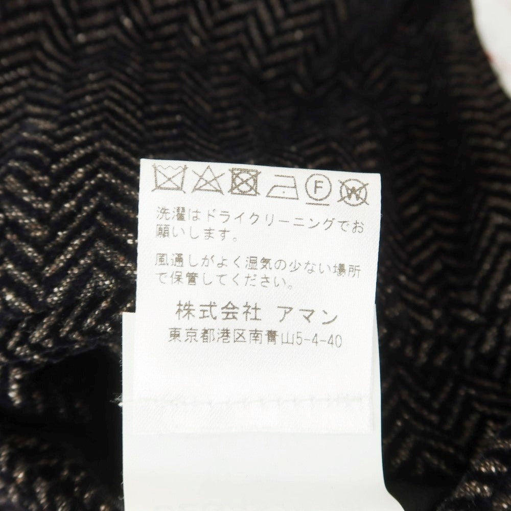 【中古】ザ ジジ THE GIGI ウールシルクナイロン ヘリンボーン カジュアルジャケット ダークブラウンxブラック【 44 】【 状態ランクC 】【 メンズ 】