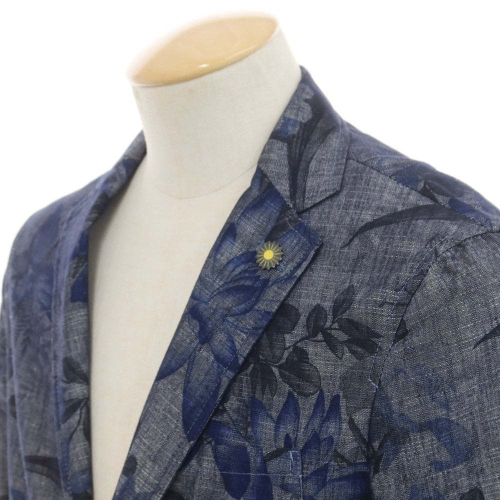 [Used] Giannetto Cotton Polyester Flower Pattern Casual Jacket Navy [44] [Condition Rank C] [Men&