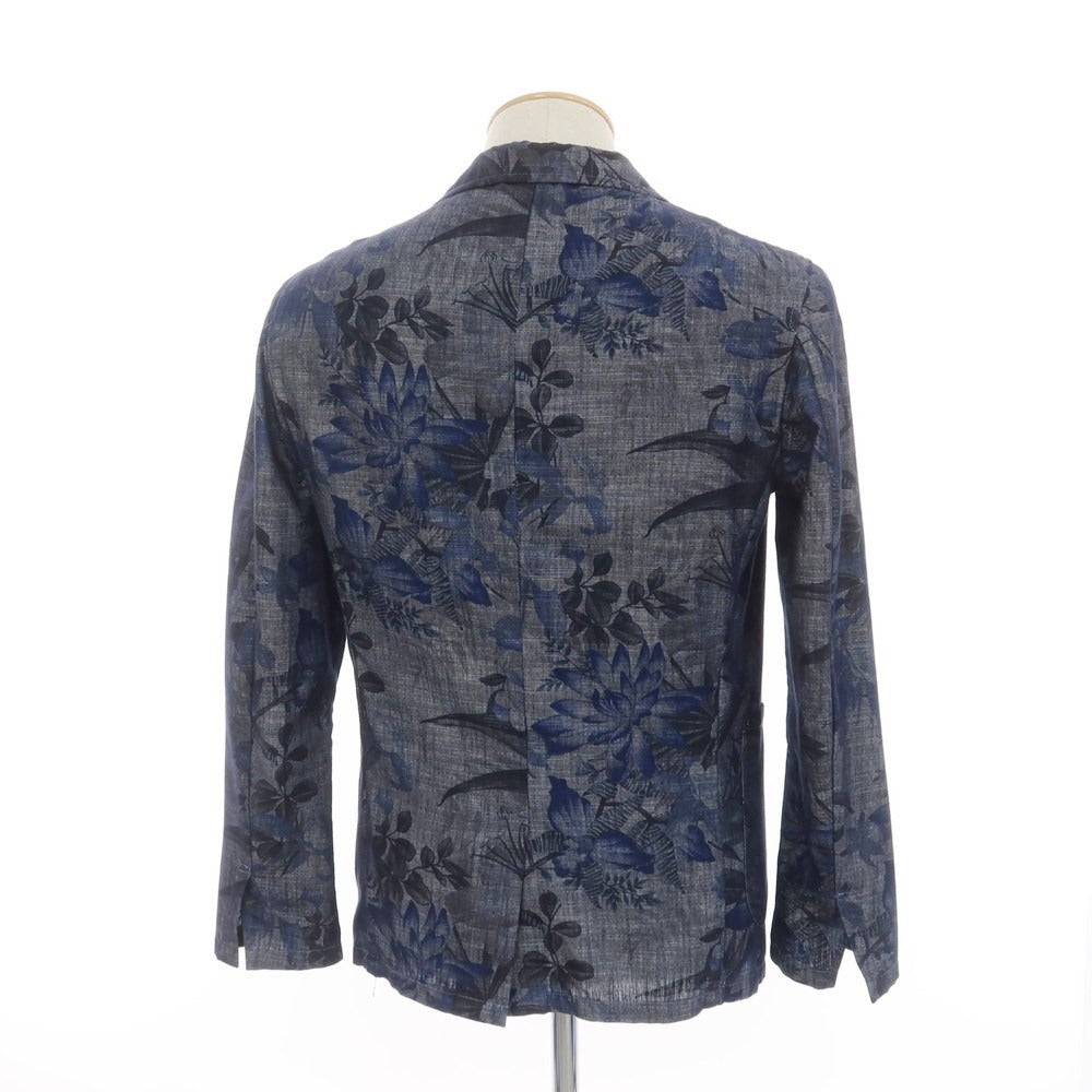 [Used] Giannetto Cotton Polyester Flower Pattern Casual Jacket Navy [44] [Condition Rank C] [Men&