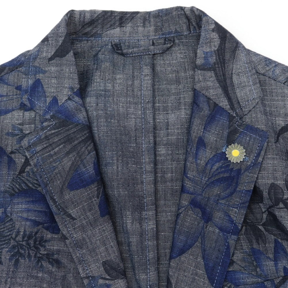 [Used] Giannetto Cotton Polyester Flower Pattern Casual Jacket Navy [44] [Condition Rank C] [Men&