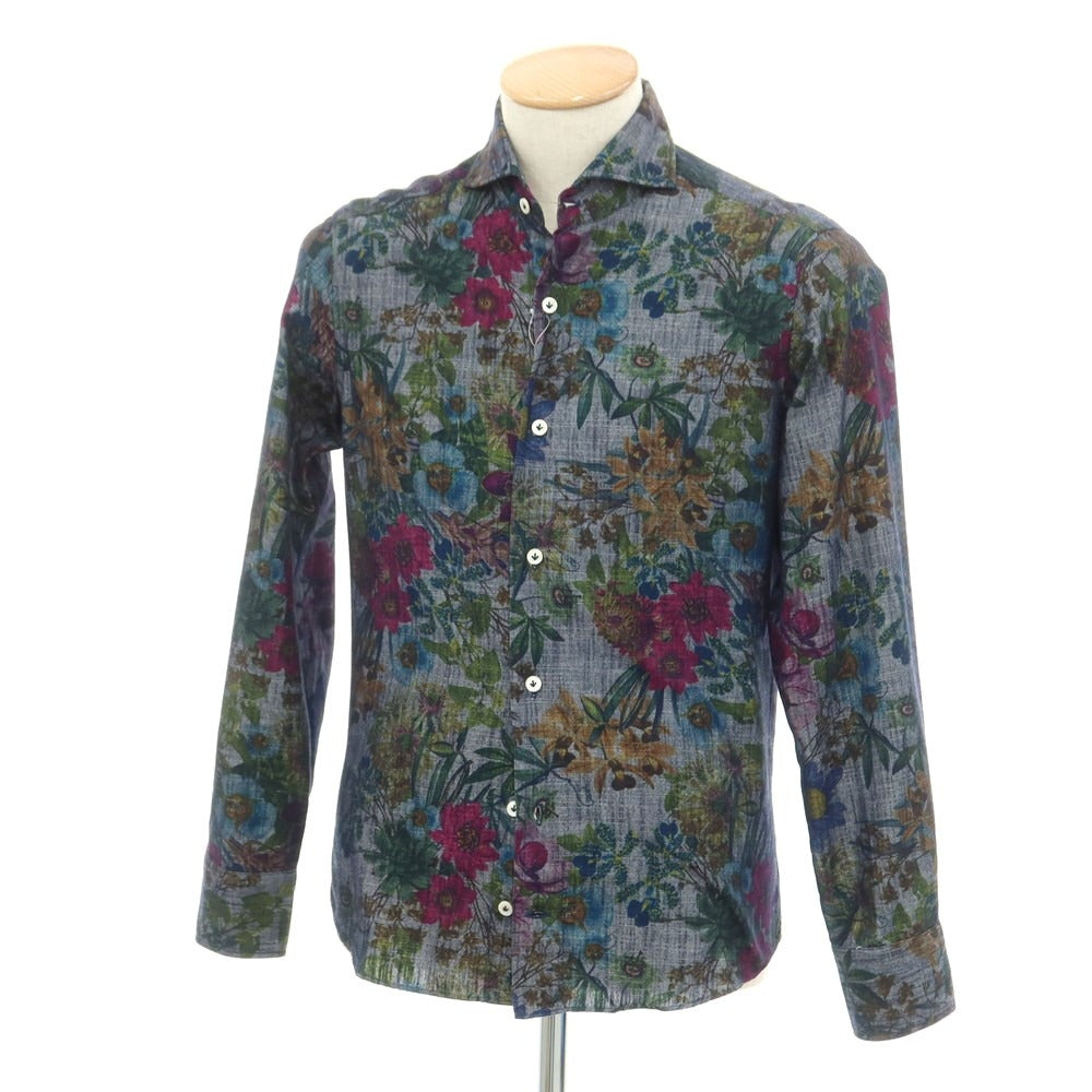 [Used] Giannetto Cotton Polyester Floral Casual Shirt Navy x Multicolor [Size 38] [NVY] [S/S/A/W] [Condition Rank C] [Men&