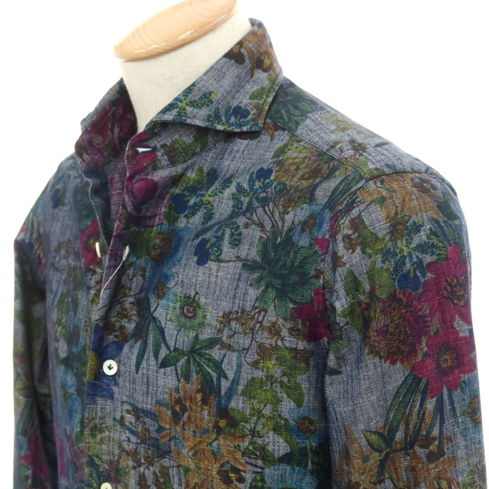 [Used] Giannetto Cotton Polyester Floral Casual Shirt Navy x Multicolor [Size 38] [NVY] [S/S/A/W] [Condition Rank C] [Men&