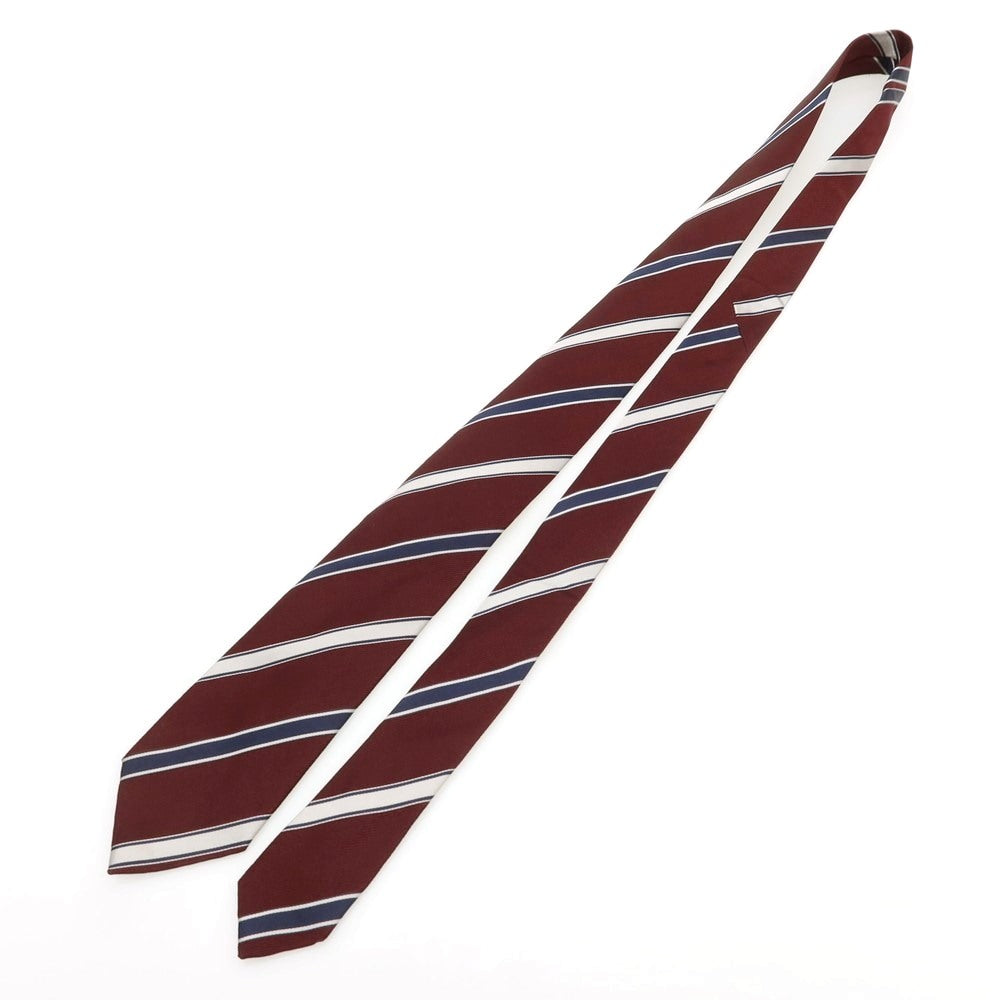 【中古】ニッキー nicky シルク ストライプ柄ネクタイ ボルドーxネイビー【 状態ランクA 】【 メンズ 】 [DPD]