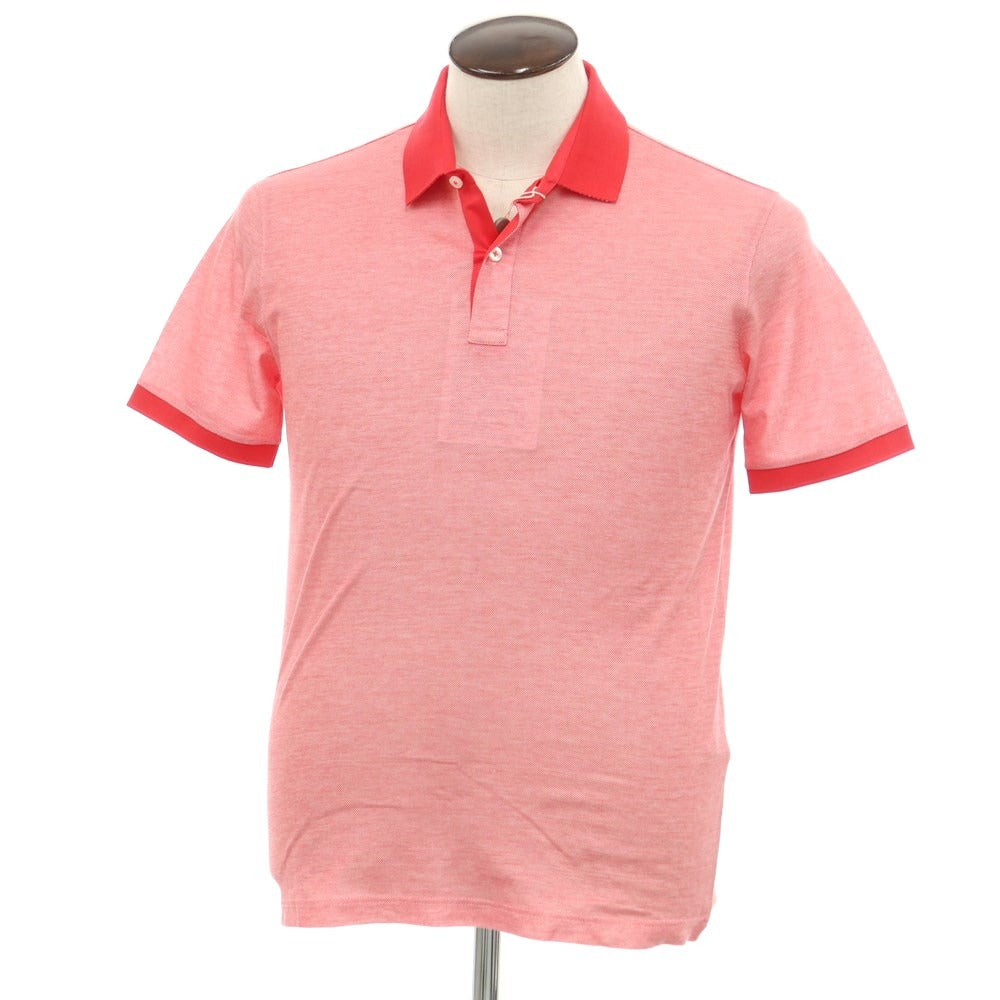 [Used] [Unused] GRAN SASSO Cotton Pique Short Sleeve Polo Shirt Red x White [Size 50] [RED] [S/S] [Condition Rank S] [Men&