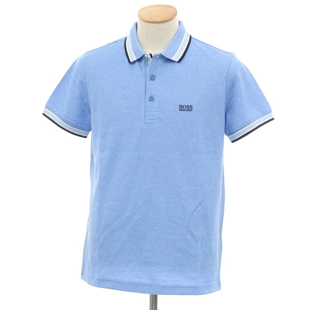 【中古】【未使用】ヒューゴボス HUGO BOSS コットン 鹿の子 半袖ポロシャツ ライトブルー【サイズS】【BLU】【S/S】【状態ランクS】【メンズ】【759282】