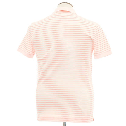 [Used] LACOSTE Cotton Polyester Striped Short Sleeve Polo Shirt White x Neon Orange [Size 5] [WHT] [S/S] [Condition Rank B] ​​[Men&