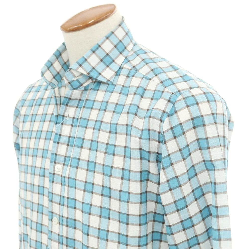 [Used] Bagutta Cotton Check Casual Shirt Light Blue x White [Size 40] [BLU] [S/S/A/W] [Condition Rank A] [Men&