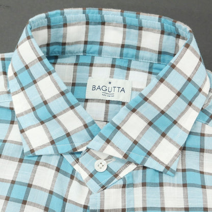 [Used] Bagutta Cotton Check Casual Shirt Light Blue x White [Size 40] [BLU] [S/S/A/W] [Condition Rank A] [Men&