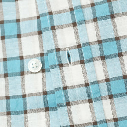 [Used] Bagutta Cotton Check Casual Shirt Light Blue x White [Size 40] [BLU] [S/S/A/W] [Condition Rank A] [Men&