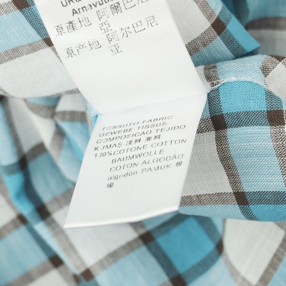 [Used] Bagutta Cotton Check Casual Shirt Light Blue x White [Size 40] [BLU] [S/S/A/W] [Condition Rank A] [Men&