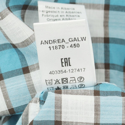 [Used] Bagutta Cotton Check Casual Shirt Light Blue x White [Size 40] [BLU] [S/S/A/W] [Condition Rank A] [Men&