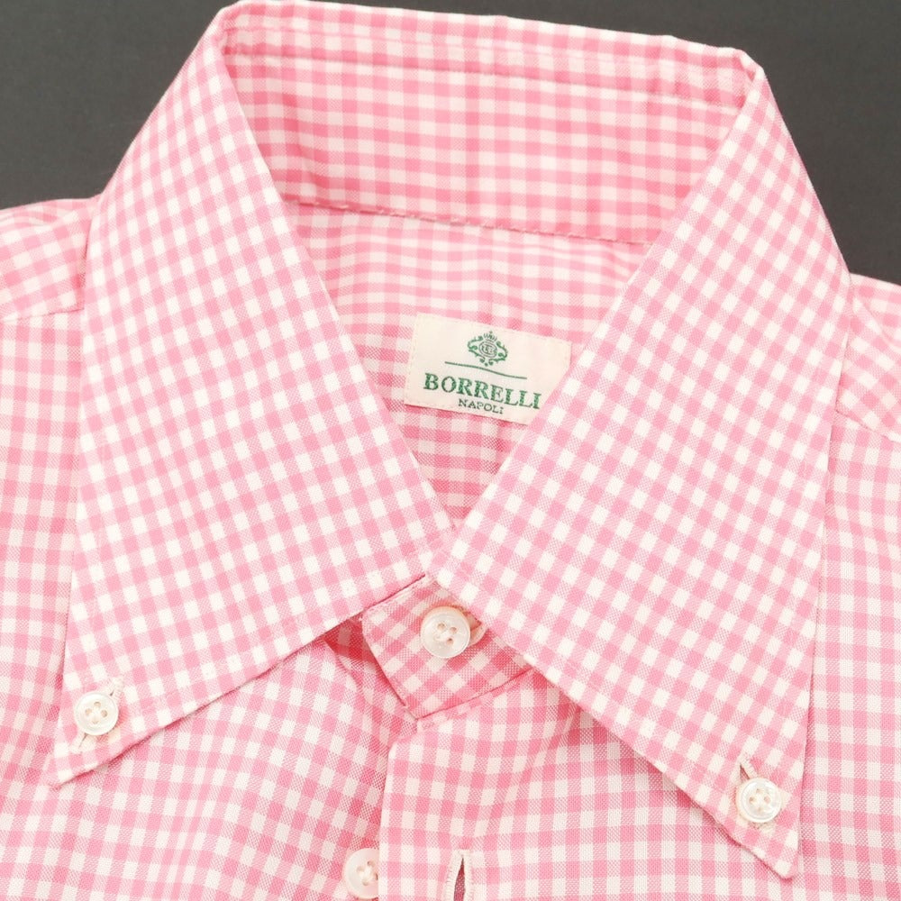 [Used] [Unused] Luigi Borrelli Cotton Button-down Casual Shirt Pink x White [Size 39] [PNK] [S/S/A/W] [Condition Rank S] [Men&