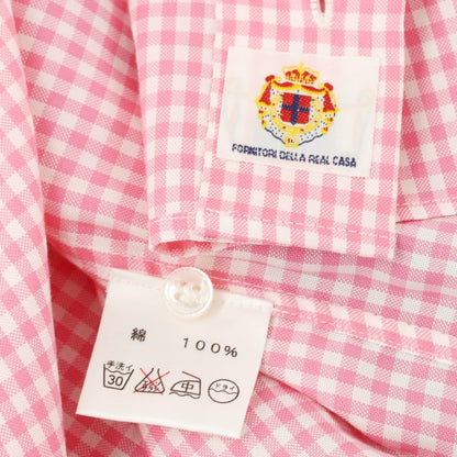 [Used] [Unused] Luigi Borrelli Cotton Button-down Casual Shirt Pink x White [Size 39] [PNK] [S/S/A/W] [Condition Rank S] [Men&