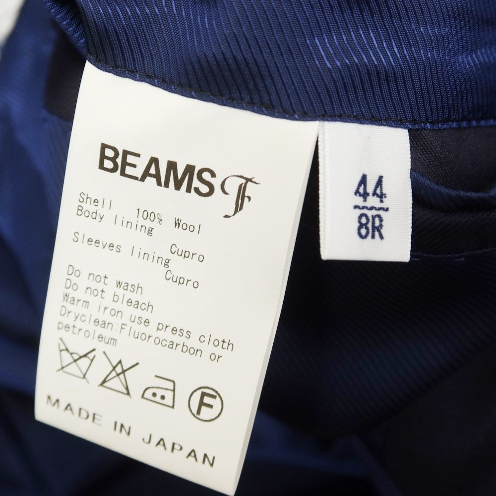 【中古】ビームスエフ BEAMS F ウール 3つボタンスーツ ネイビー【 44 】【 状態ランクD 】【 メンズ 】