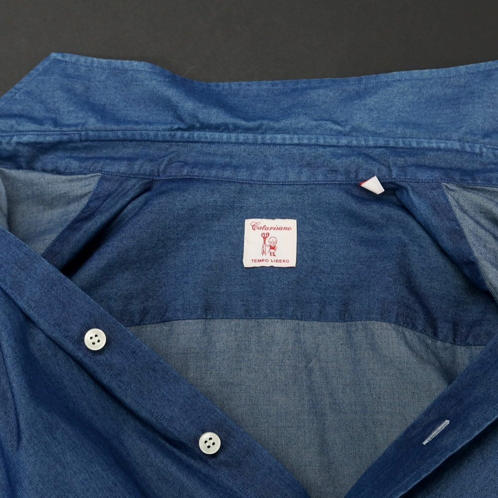 [Used] CATARISANO Cotton Horizontal Collar Casual Shirt Navy Blue [S] [Condition Rank C] [Men&