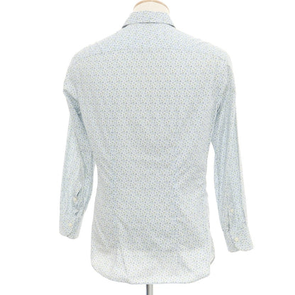 [Used] CATARISANO Cotton Floral Horizontal Collar Casual Shirt White x Light Blue [S] [Condition Rank C] [Men&