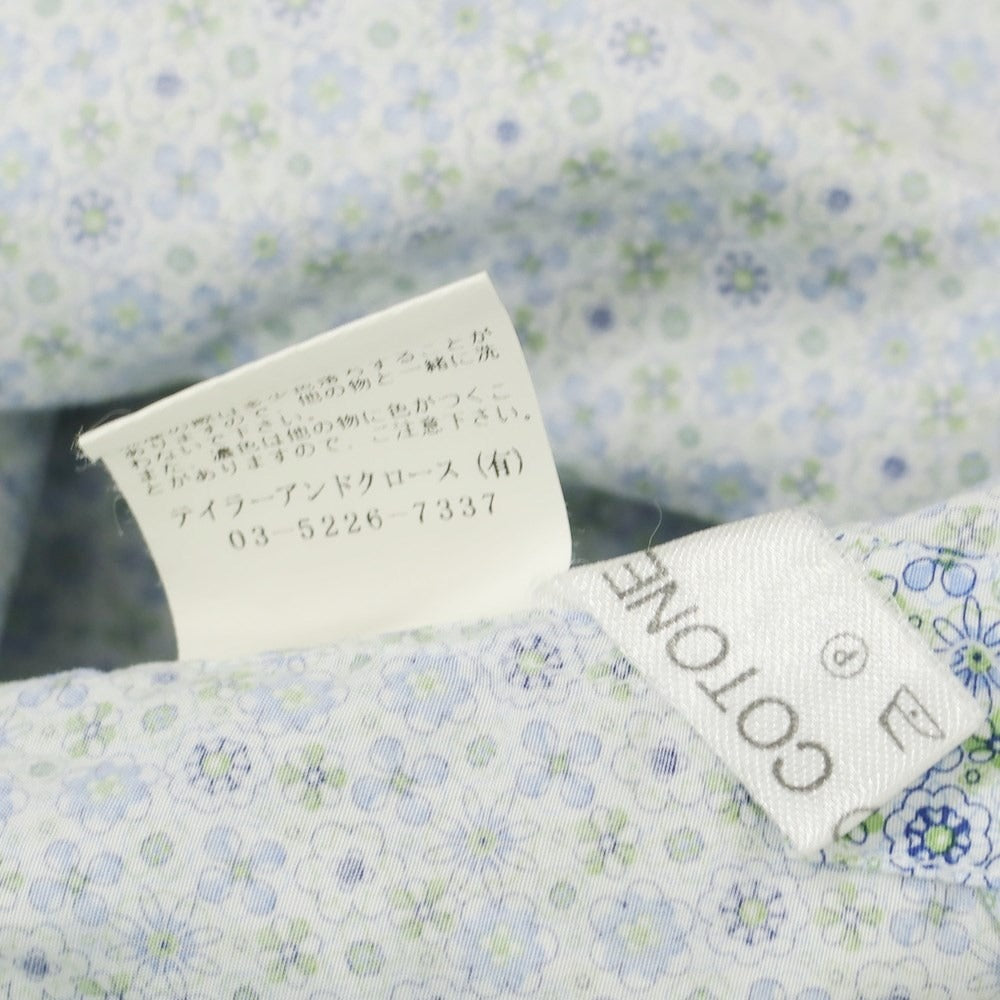 [Used] CATARISANO Cotton Floral Horizontal Collar Casual Shirt White x Light Blue [S] [Condition Rank C] [Men&