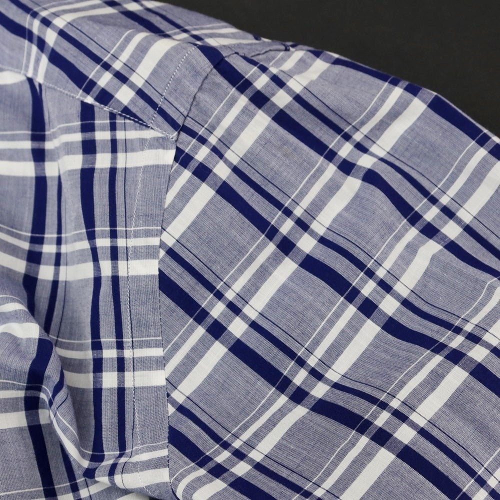 [Used] Bagutta Cotton Check Button-down Casual Shirt Navy x White [XS] [Condition Rank C] [Men&