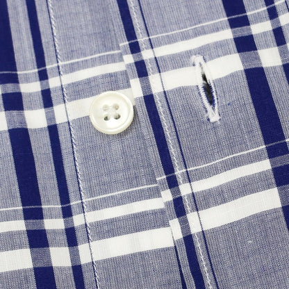 [Used] Bagutta Cotton Check Button-down Casual Shirt Navy x White [XS] [Condition Rank C] [Men&