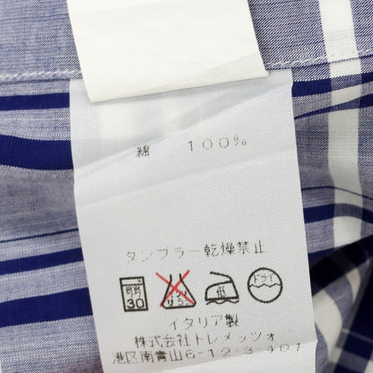 [Used] Bagutta Cotton Check Button-down Casual Shirt Navy x White [XS] [Condition Rank C] [Men&