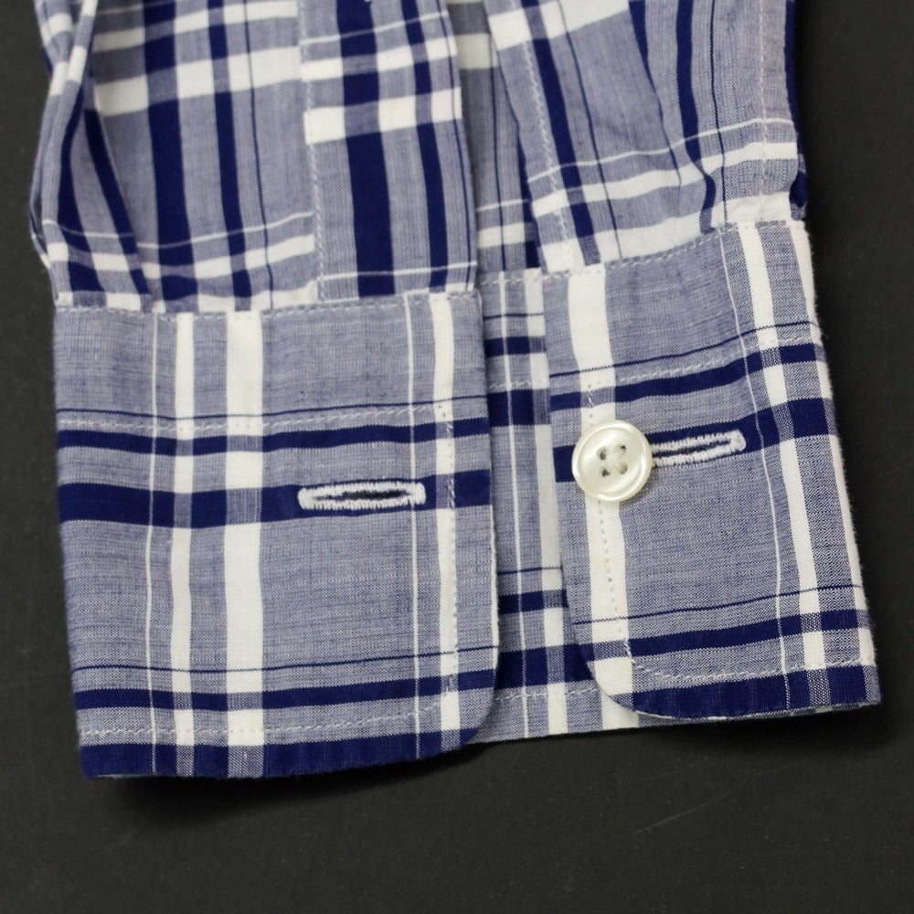 [Used] Bagutta Cotton Check Button-down Casual Shirt Navy x White [XS] [Condition Rank C] [Men&