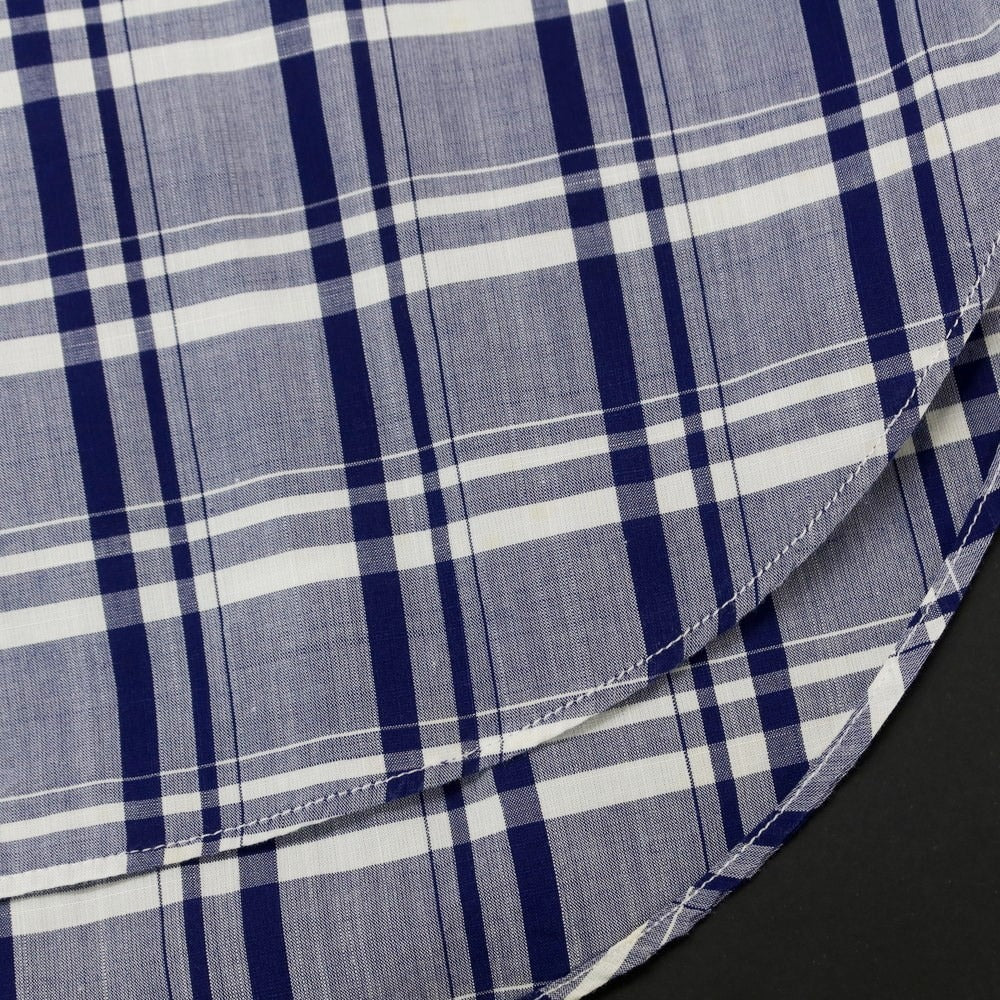 [Used] Bagutta Cotton Check Button-down Casual Shirt Navy x White [XS] [Condition Rank C] [Men&