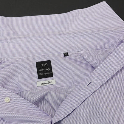 [Used] SHIPS Cotton Horizontal Collar Dress Shirt White x Purple [38] [Condition Rank C] [Men&