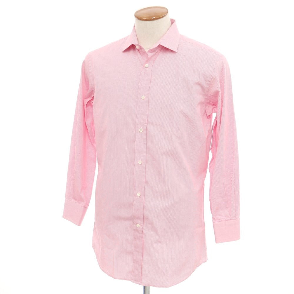 [Used] Ralph Lauren Black Label Cotton Striped Semi-Wide Collar Dress Shirt Pink x White [15 1/2] [Condition Rank B] ​​[Men&