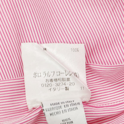 [Used] Ralph Lauren Black Label Cotton Striped Semi-Wide Collar Dress Shirt Pink x White [15 1/2] [Condition Rank B] ​​[Men&