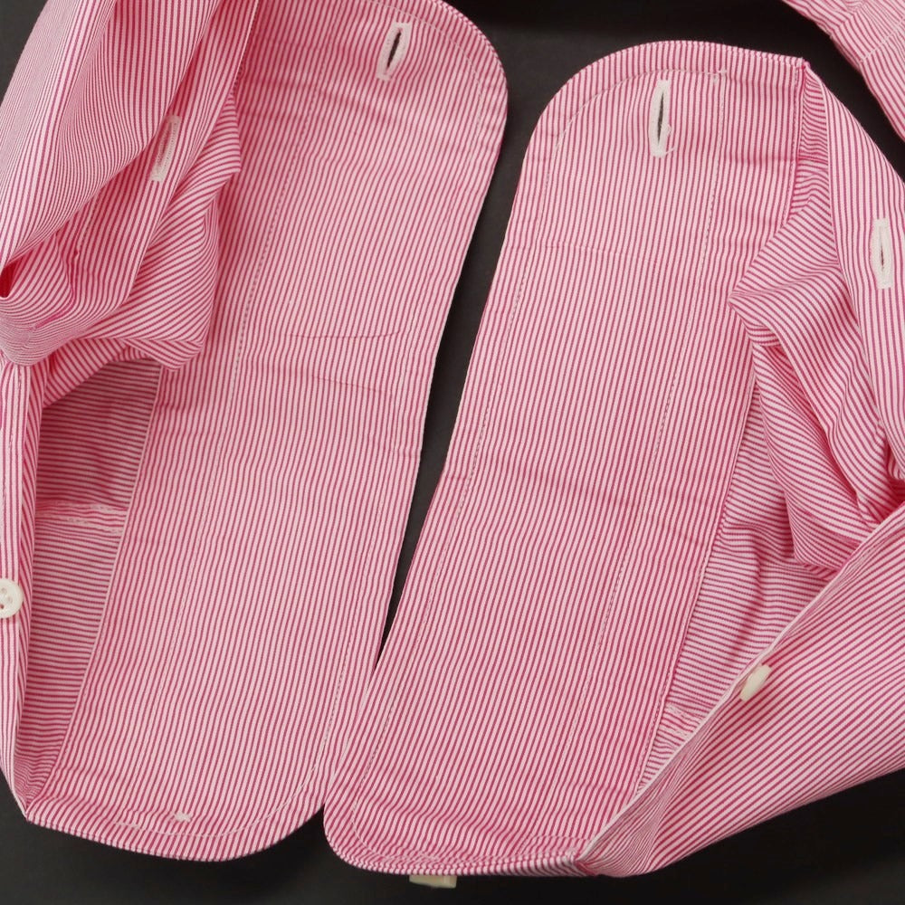 [Used] Ralph Lauren Black Label Cotton Striped Semi-Wide Collar Dress Shirt Pink x White [15 1/2] [Condition Rank B] ​​[Men&