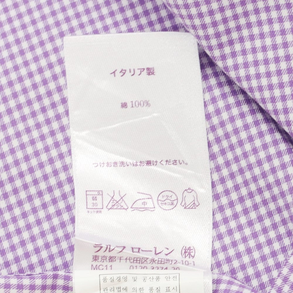 [Used] Ralph Lauren Purple Label Ralph Lauren Collection Purple Label Cotton Semi-wide Collar Dress Shirt Purple x White [15] [Condition Rank C] [Men&